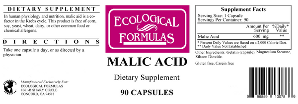 Malic Acid 600 mg 90 caps
