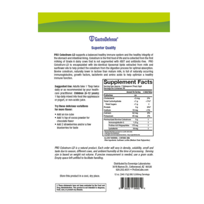 PRO Colostrum-LD Powder, Natural Vanilla Flavor