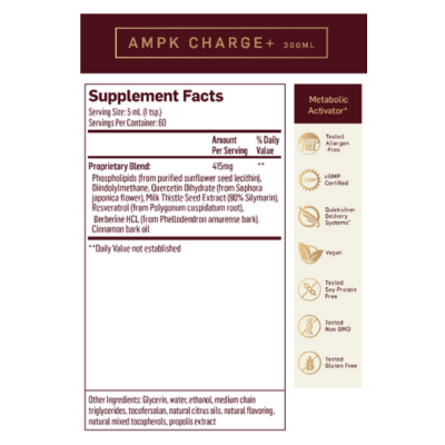 AMPK Charge+ Liposomal 3.38 fl oz