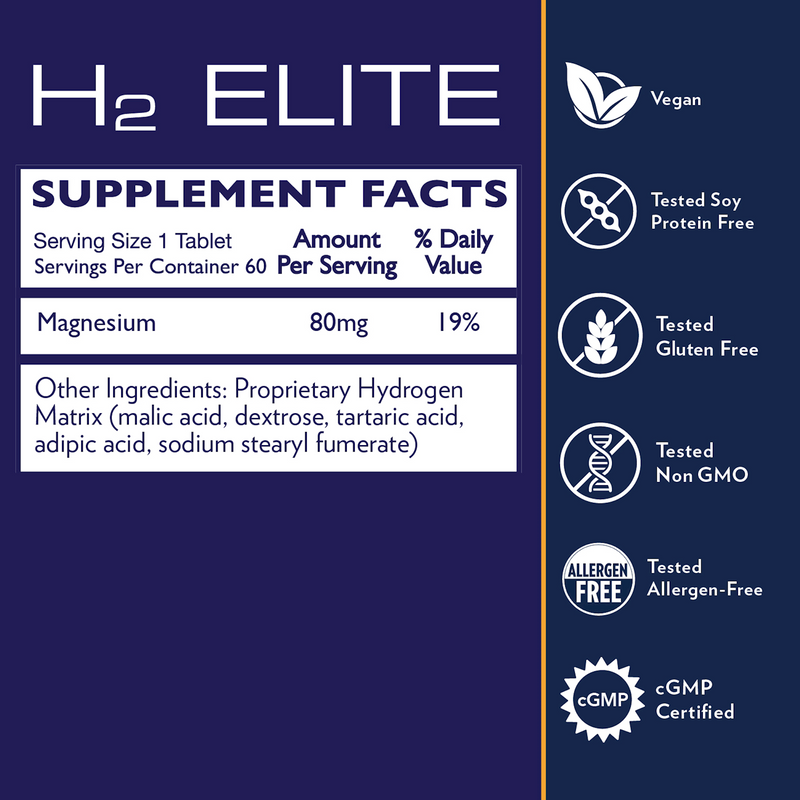 H2 Elite Molecular Hydrogen 60 tabs