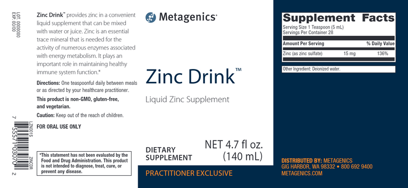 Zinc Drink 4.7 fl oz