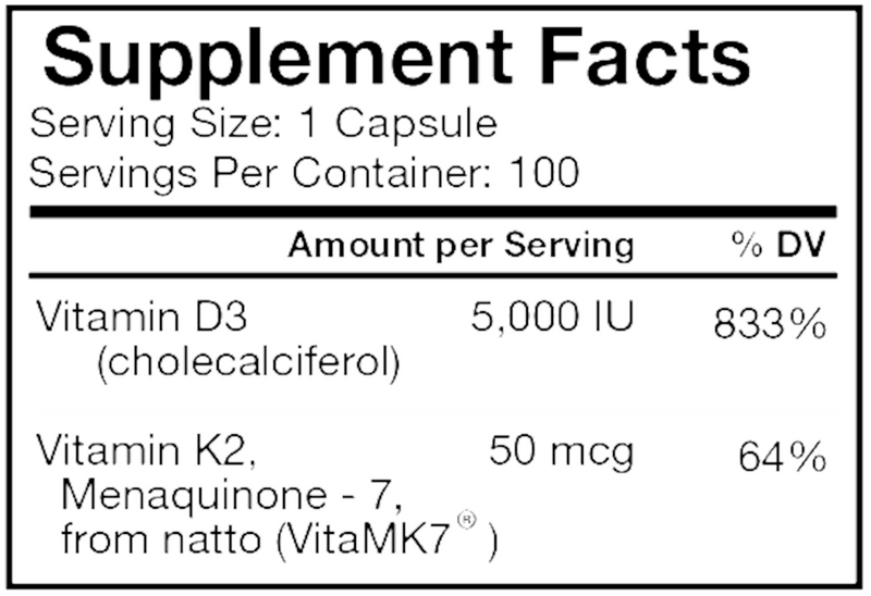 Vitamin D3 5000 Plus Nat MK-7 100 caps
